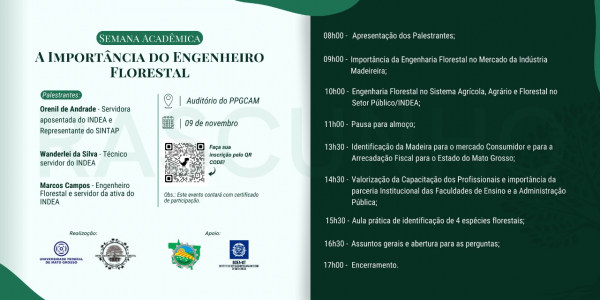 Sintap estará presente em importante evento voltado a acadêmicos do curso de engenharia florestal da UFMT
